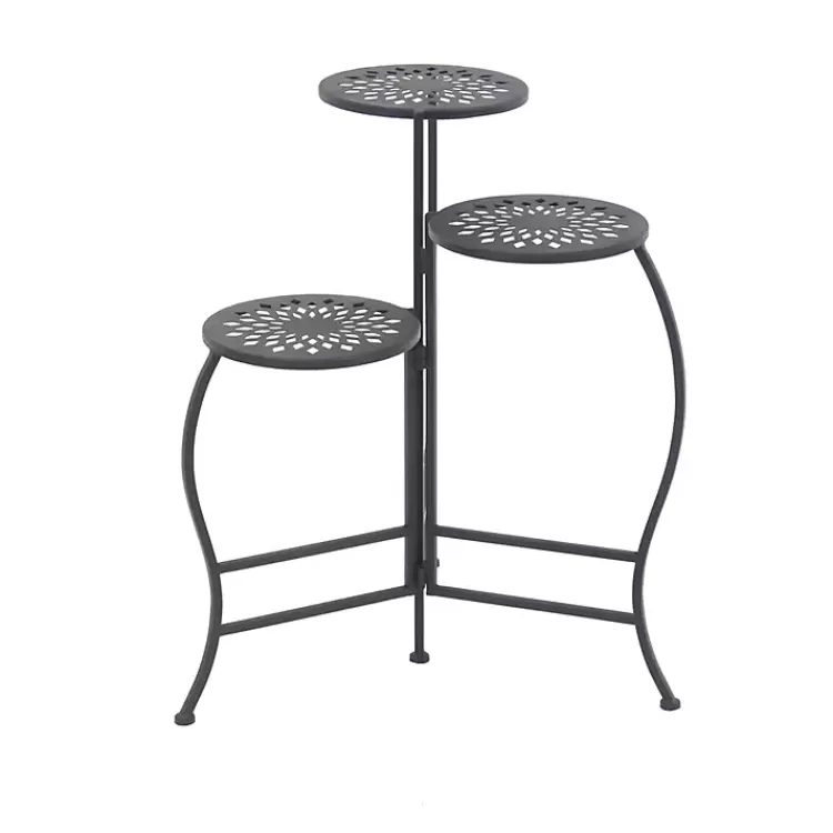 Metal Medallion 3-Tier Folding Plant Stand>Kirklands Home Online