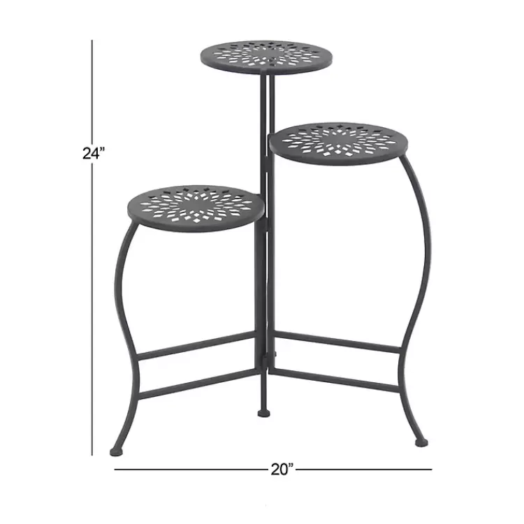 Metal Medallion 3-Tier Folding Plant Stand>Kirklands Home Online