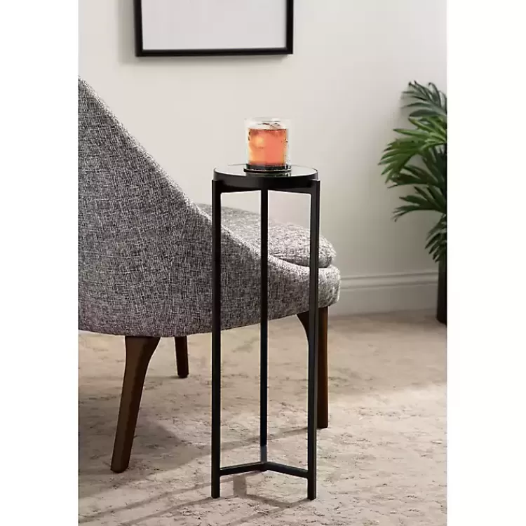 black_metal_mirrored_tabletop_aguilar_drink_table_5.webp Metal Mirrored Tabletop Aguilar Drink Table>Kirklands Home Shop
