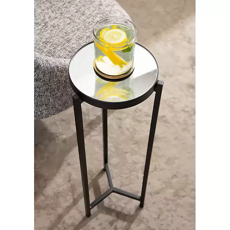 black_metal_mirrored_tabletop_aguilar_drink_table_6.webp Metal Mirrored Tabletop Aguilar Drink Table>Kirklands Home Shop