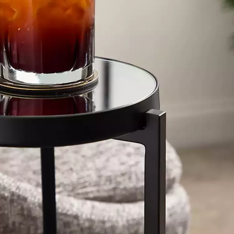 black_metal_mirrored_tabletop_aguilar_drink_table_7.webp Metal Mirrored Tabletop Aguilar Drink Table>Kirklands Home Shop