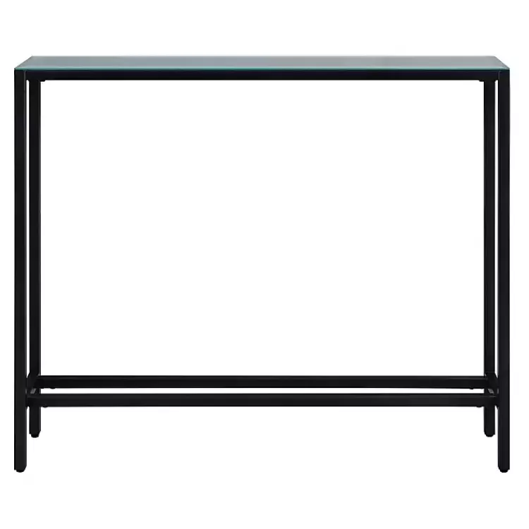 black_metal_mirrored_top_slim_console_table_2.webp Metal Mirrored Top Slim Console Table>Kirklands Home Hot