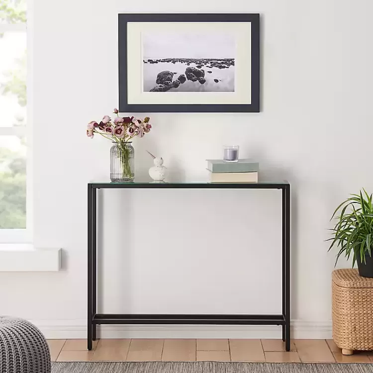 black_metal_mirrored_top_slim_console_table_3.webp Metal Mirrored Top Slim Console Table>Kirklands Home Hot