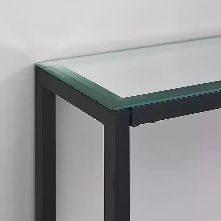 black_metal_mirrored_top_slim_console_table_4.webp Metal Mirrored Top Slim Console Table>Kirklands Home Hot