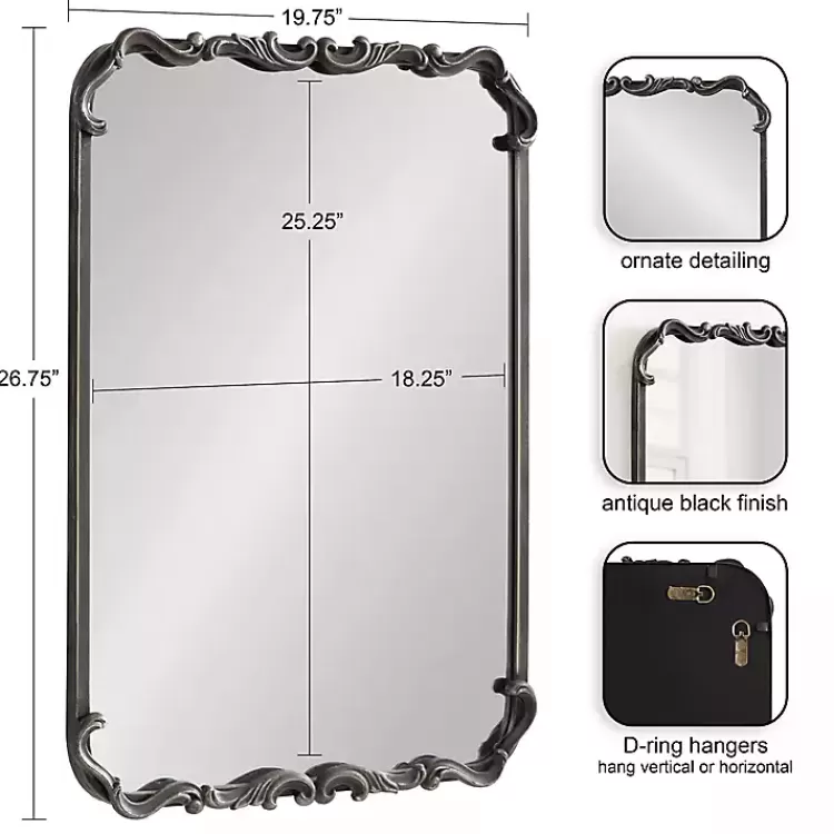 Black Metal Ornamental Wall Mirror>Kirklands Home Best