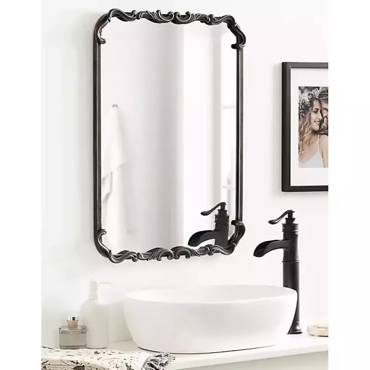 black_metal_ornamental_wall_mirror_5.webp Black Metal Ornamental Wall Mirror>Kirklands Home Best