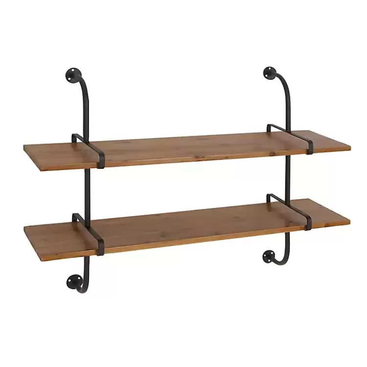 black_metal_pipe_twotier_wall_mounted_shelf_4.webp Black Metal Pipe Two-Tier Wall Mounted Shelf>Kirklands Home Hot