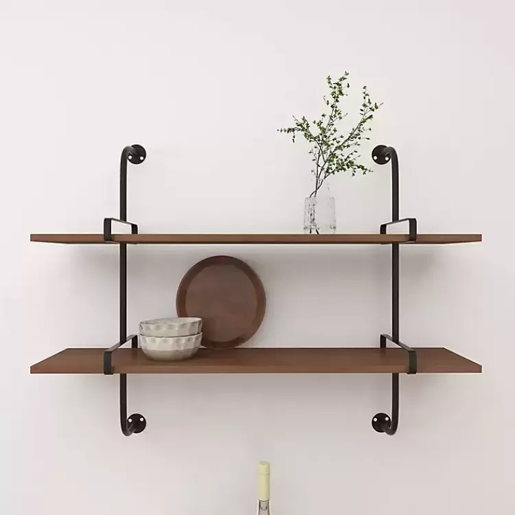 black_metal_pipe_twotier_wall_mounted_shelf_7.webp Black Metal Pipe Two-Tier Wall Mounted Shelf>Kirklands Home Hot
