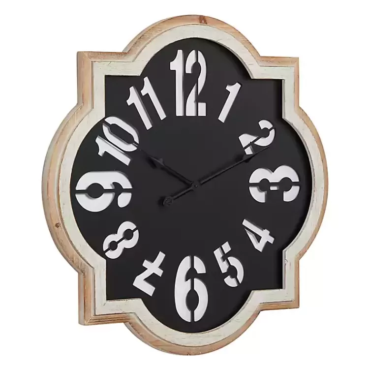 black_metal_quatrefoil_farmhouse_wall_clock_4.webp Black Metal Quatrefoil Farmhouse Wall Clock>Kirklands Home Best Sale