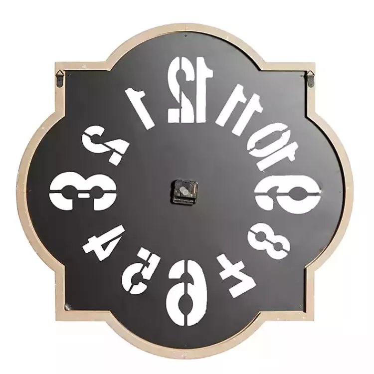 black_metal_quatrefoil_farmhouse_wall_clock_5.webp Black Metal Quatrefoil Farmhouse Wall Clock>Kirklands Home Best Sale