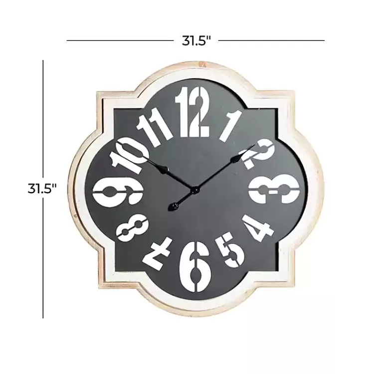 black_metal_quatrefoil_farmhouse_wall_clock_8.webp Black Metal Quatrefoil Farmhouse Wall Clock>Kirklands Home Best Sale