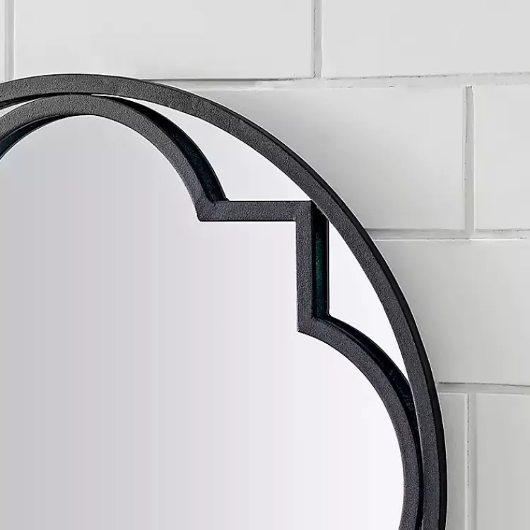 black_metal_quatrefoil_round_frame_wall_mirror_2.webp Metal Quatrefoil Round Frame Wall Mirror>Kirklands Home Cheap