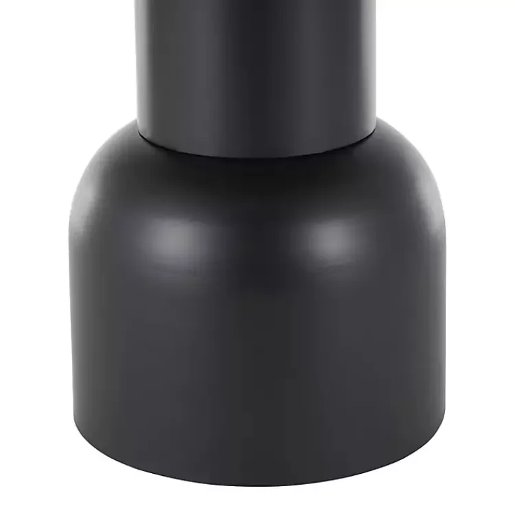 black_metal_rattan_pedestal_accent_table__in_4.webp Black Metal Rattan Pedestal Accent Table, 19 in.>Kirklands Home New