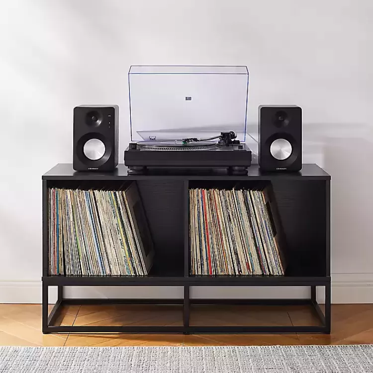 Metal Record Storage Media Console>Kirklands Home Clearance