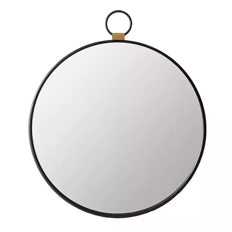 Black Metal Round Top Loop Wall Mirror>Kirklands Home Best Sale