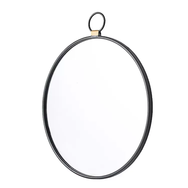 Black Metal Round Top Loop Wall Mirror>Kirklands Home Best Sale