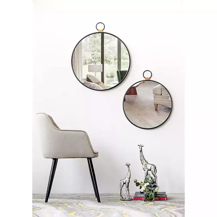 black_metal_round_top_loop_wall_mirror_5.webp Black Metal Round Top Loop Wall Mirror>Kirklands Home Best Sale