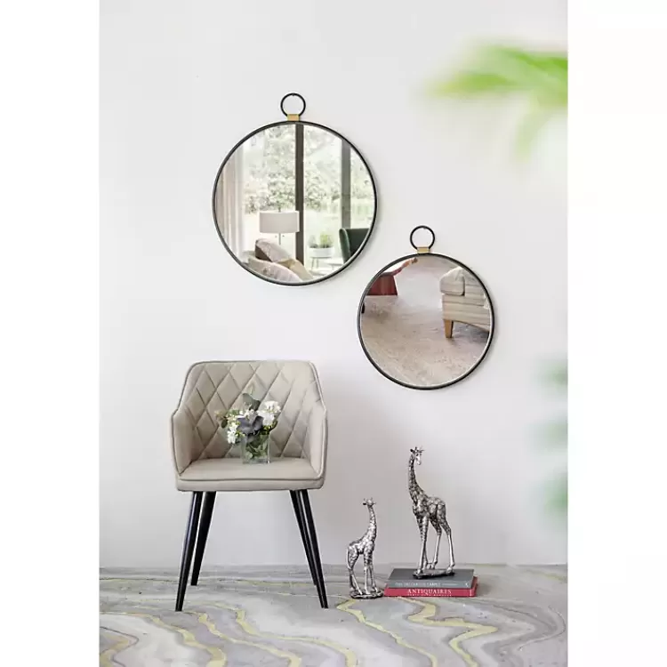 black_metal_round_top_loop_wall_mirror_6.webp Black Metal Round Top Loop Wall Mirror>Kirklands Home Best Sale