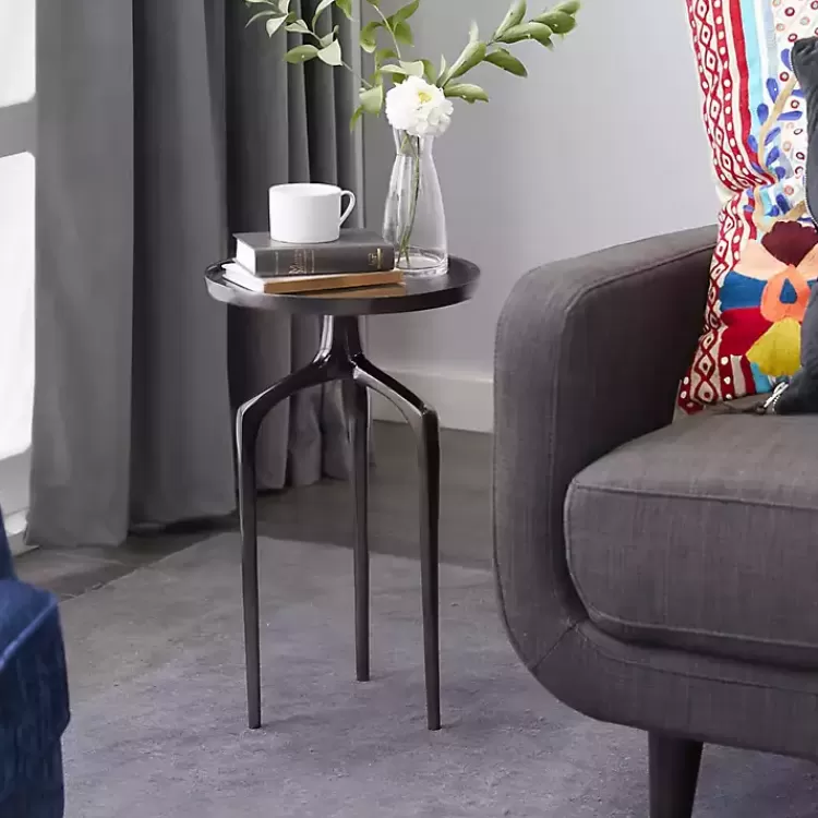 black_metal_round_tripod_accent_table_4.webp Metal Round Tripod Accent Table>Kirklands Home Store