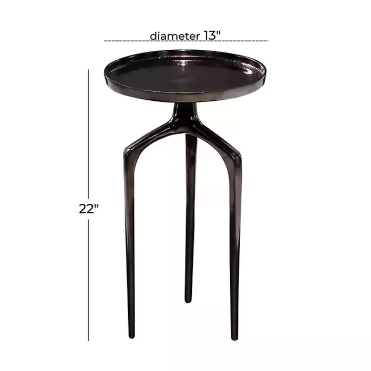 black_metal_round_tripod_accent_table_5.webp Metal Round Tripod Accent Table>Kirklands Home Store