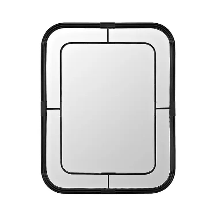 Black Metal Rounded Corner Frame Wall Mirror>Kirklands Home Store