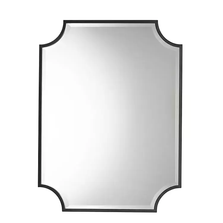 Black Metal Scalloped Rectangle Wall Mirror>Kirklands Home Cheap