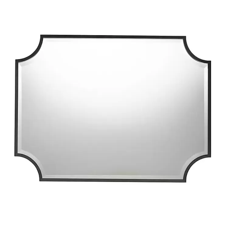 Black Metal Scalloped Rectangle Wall Mirror>Kirklands Home Cheap