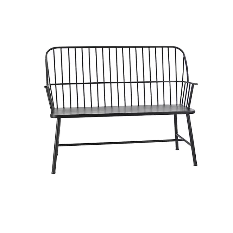 Metal Slatted Back Outdoor Bench>Kirklands Home Best