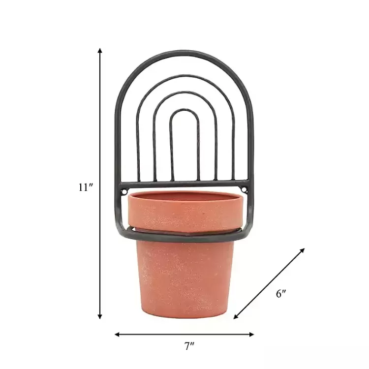 black_metal_terracotta_arch_wall_planter__in_3.webp Black Metal Terracotta Arch Wall Planter, 11 in.>Kirklands Home Best Sale