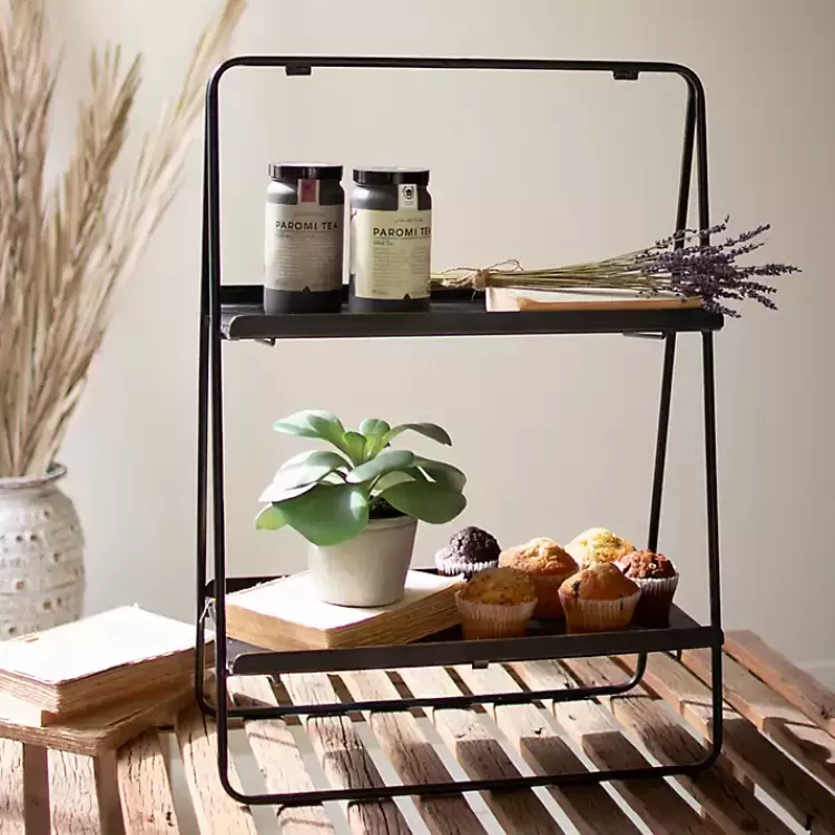 Metal 2-Tier Folding Display Rack>Kirklands Home Clearance