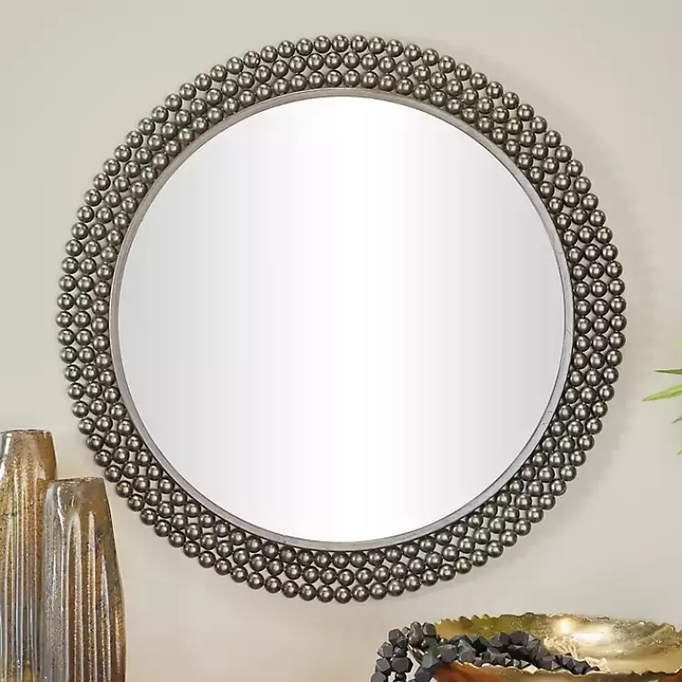 Metal Tiered Bead Frame Wall Mirror>Kirklands Home Outlet