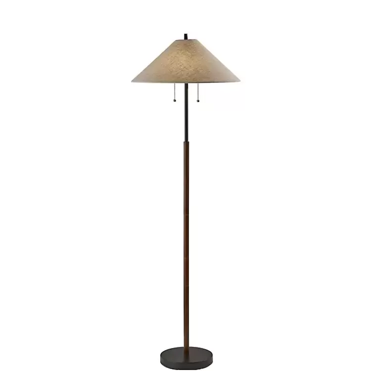 Black Metal Walnut Flare Pulls Floor Lamp>Kirklands Home New