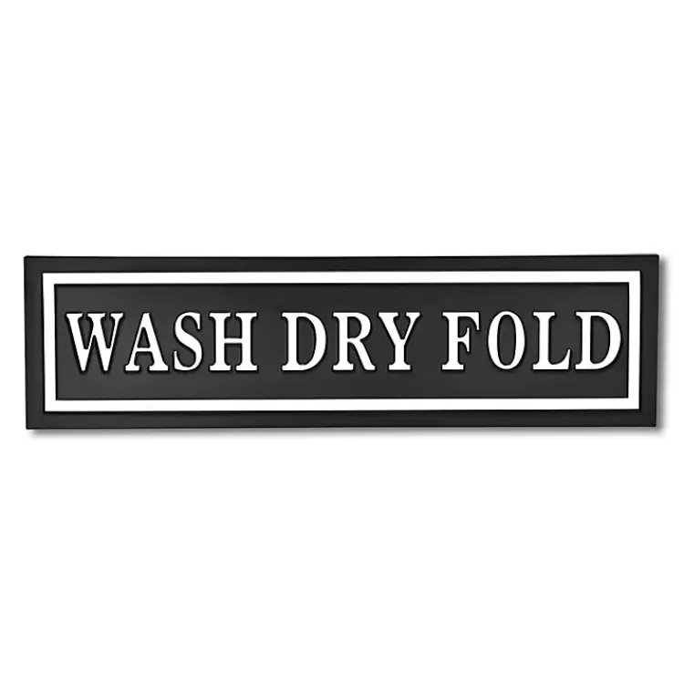 Black Metal Wash Dry Fold Wall Sign>Kirklands Home Best Sale