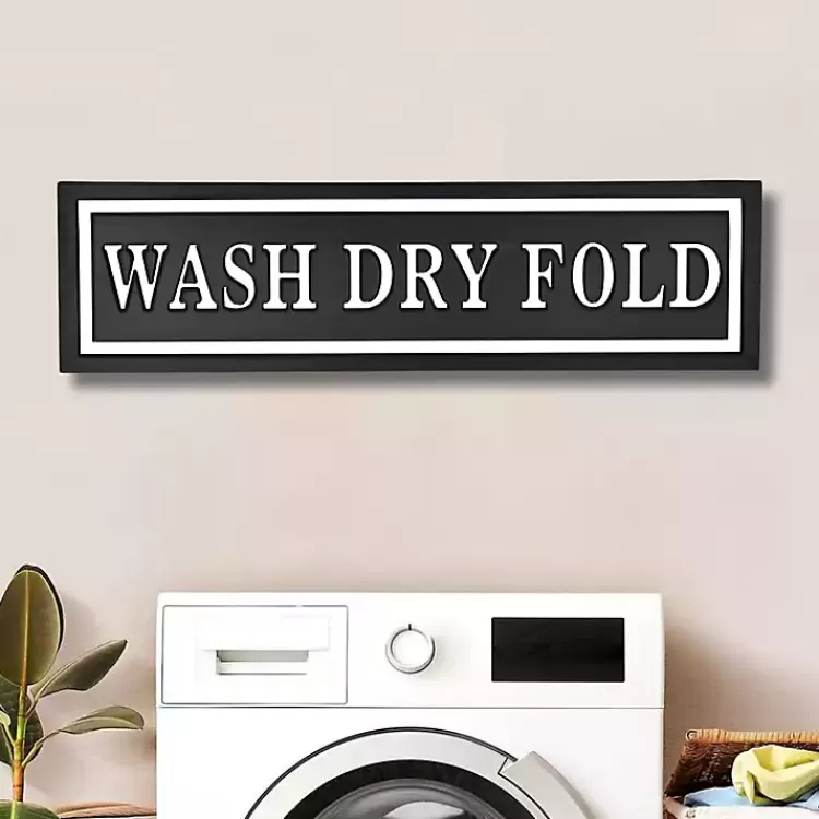 Black Metal Wash Dry Fold Wall Sign>Kirklands Home Best Sale