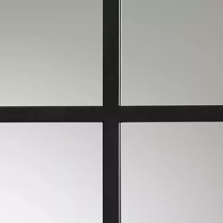 Black Metal Windowpane Arched Wall Mirror>Kirklands Home New