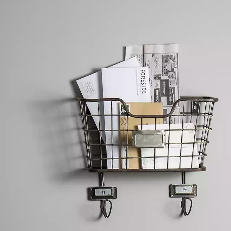 Black Metal Wire Mail Wall Pocket>Kirklands Home Fashion