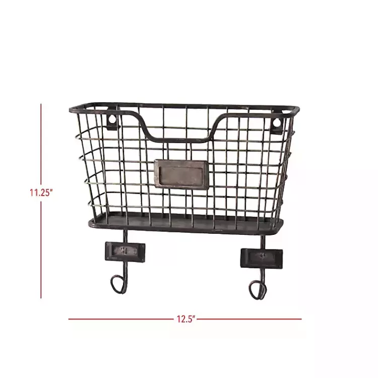 black_metal_wire_mail_wall_pocket_3.webp Black Metal Wire Mail Wall Pocket>Kirklands Home Fashion
