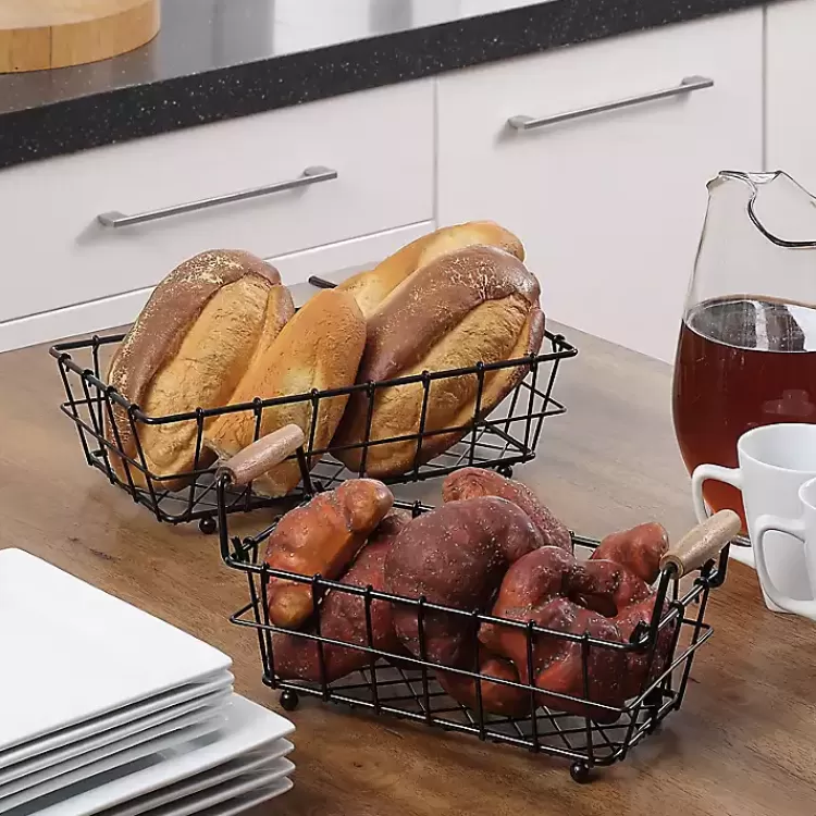 black_metal_wire_stackable_kitchen_baskets_3.webp Metal Wire Stackable Kitchen Baskets>Kirklands Home Store