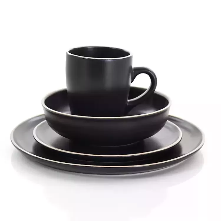 black_modern_stoneware_pc_dinnerware_set_4.webp Modern Stoneware 16-pc. Dinnerware Set>Kirklands Home Best Sale