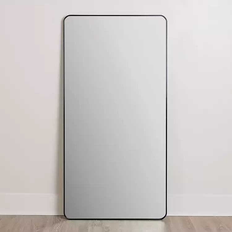 Black Nouveau Linear Leaner Mirror>Kirklands Home Shop