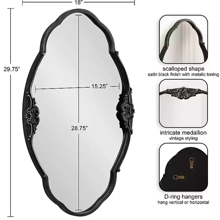 Black Novella Baroque Wall Mirror>Kirklands Home Fashion