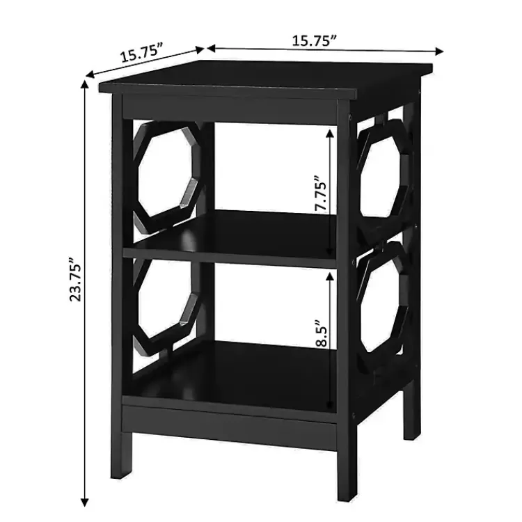 black_octagon_shelf_accent_table_3.webp Octagon 2-Shelf Accent Table>Kirklands Home Store