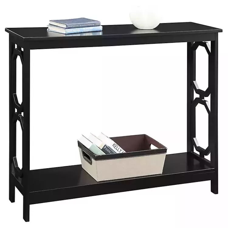black_octagon_single_shelf_console_table_2.webp Octagon Single Shelf Console Table>Kirklands Home Best Sale