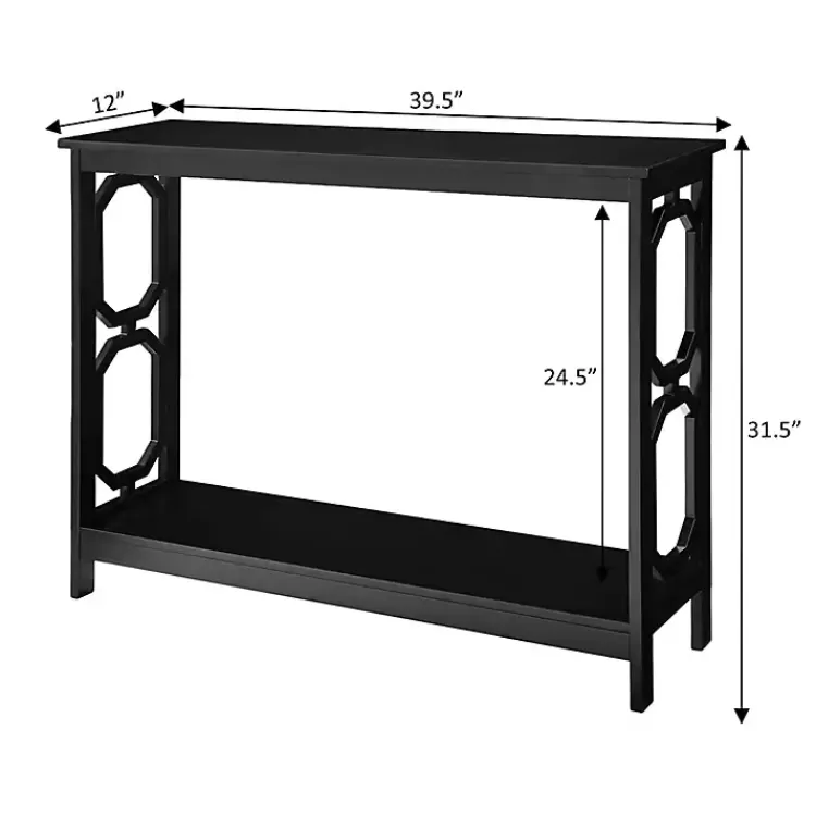 black_octagon_single_shelf_console_table_3.webp Octagon Single Shelf Console Table>Kirklands Home Best Sale
