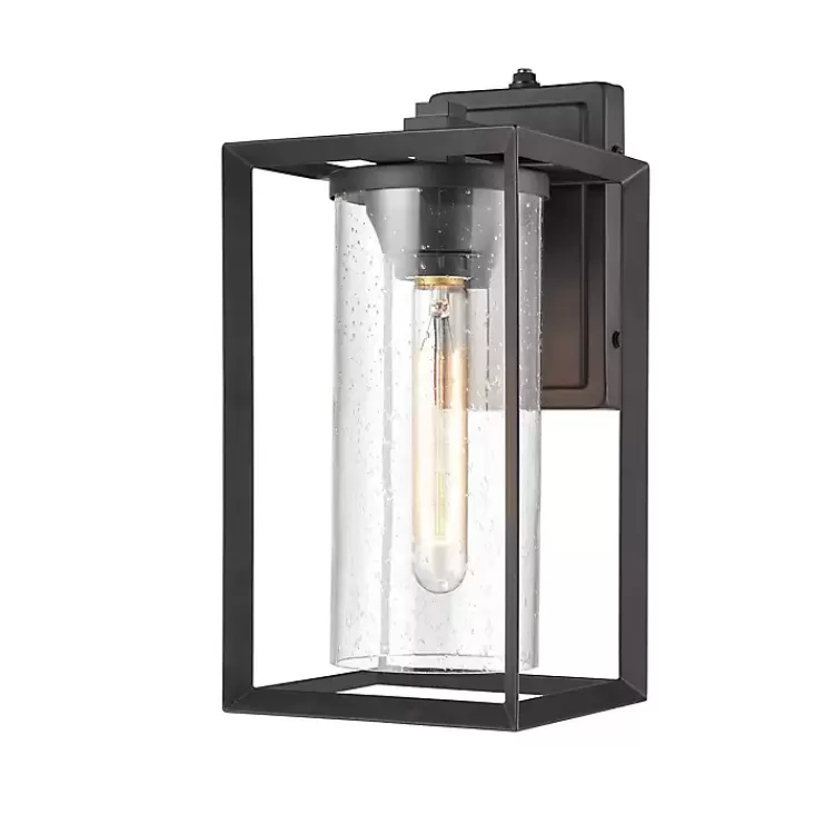 black_open_seeded_glass_outdoor_sconce_2.webp Open Seeded Glass Outdoor Sconce>Kirklands Home Discount