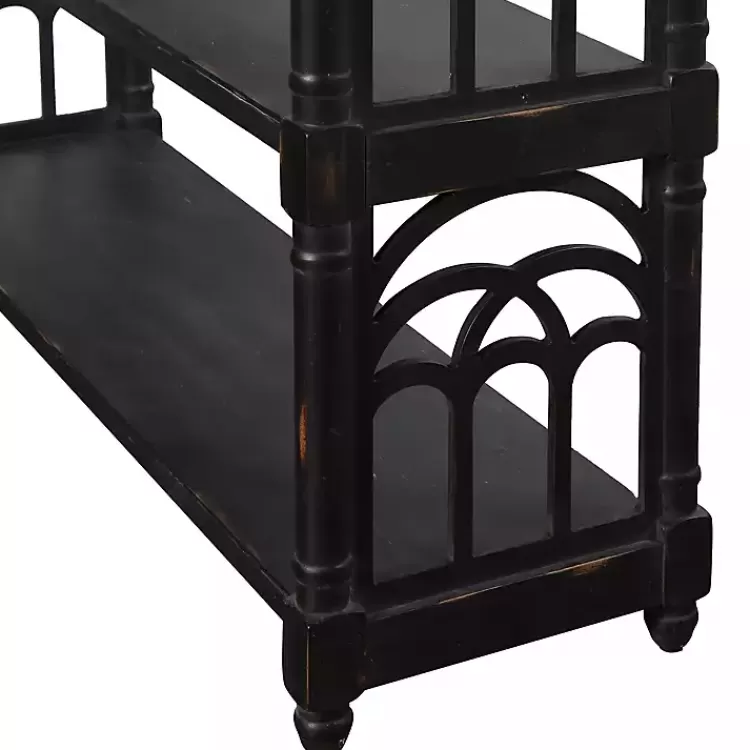 black_open_shelf_cathedral_ends_console_table_3.webp Open Shelf Cathedral Ends Console Table>Kirklands Home Best Sale
