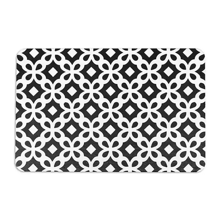 Black Patterned Stone Bath Mat>Kirklands Home Discount