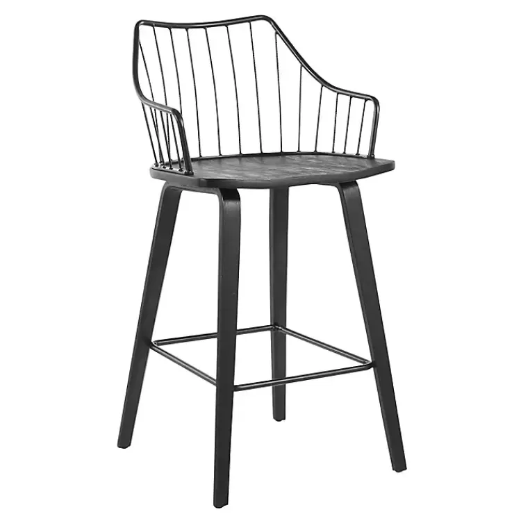 Poplar Wood Swivel Counter Stool>Kirklands Home Shop