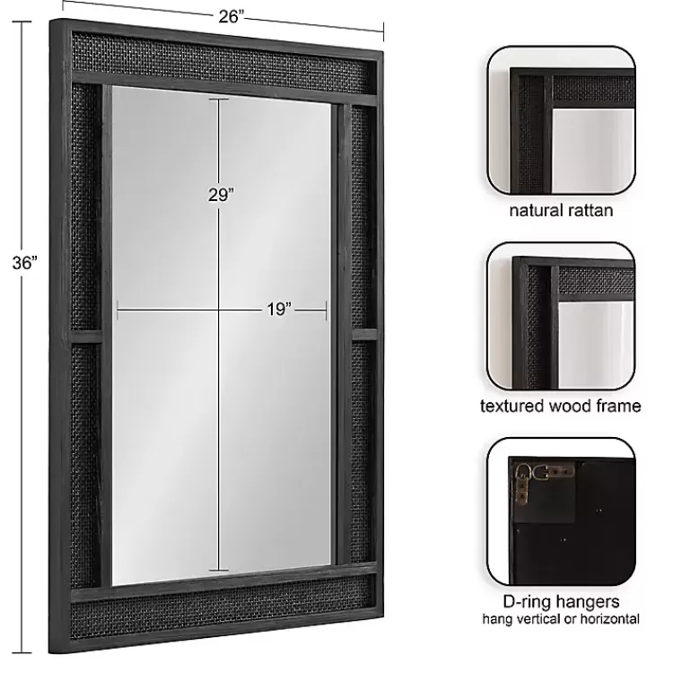 Rattan Textured Rectangle Wall Mirror>Kirklands Home Discount