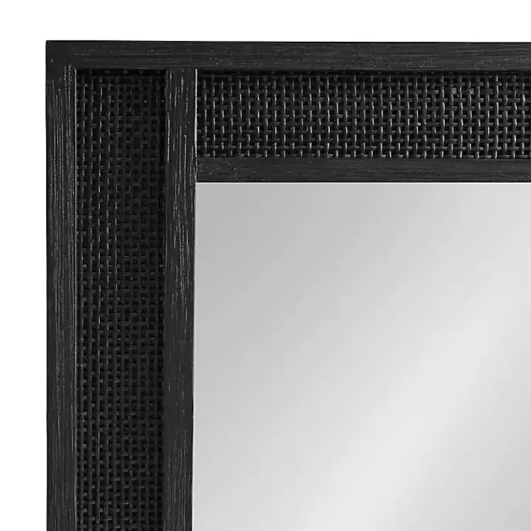 black_rattan_textured_rectangle_wall_mirror_2.webp Rattan Textured Rectangle Wall Mirror>Kirklands Home Discount